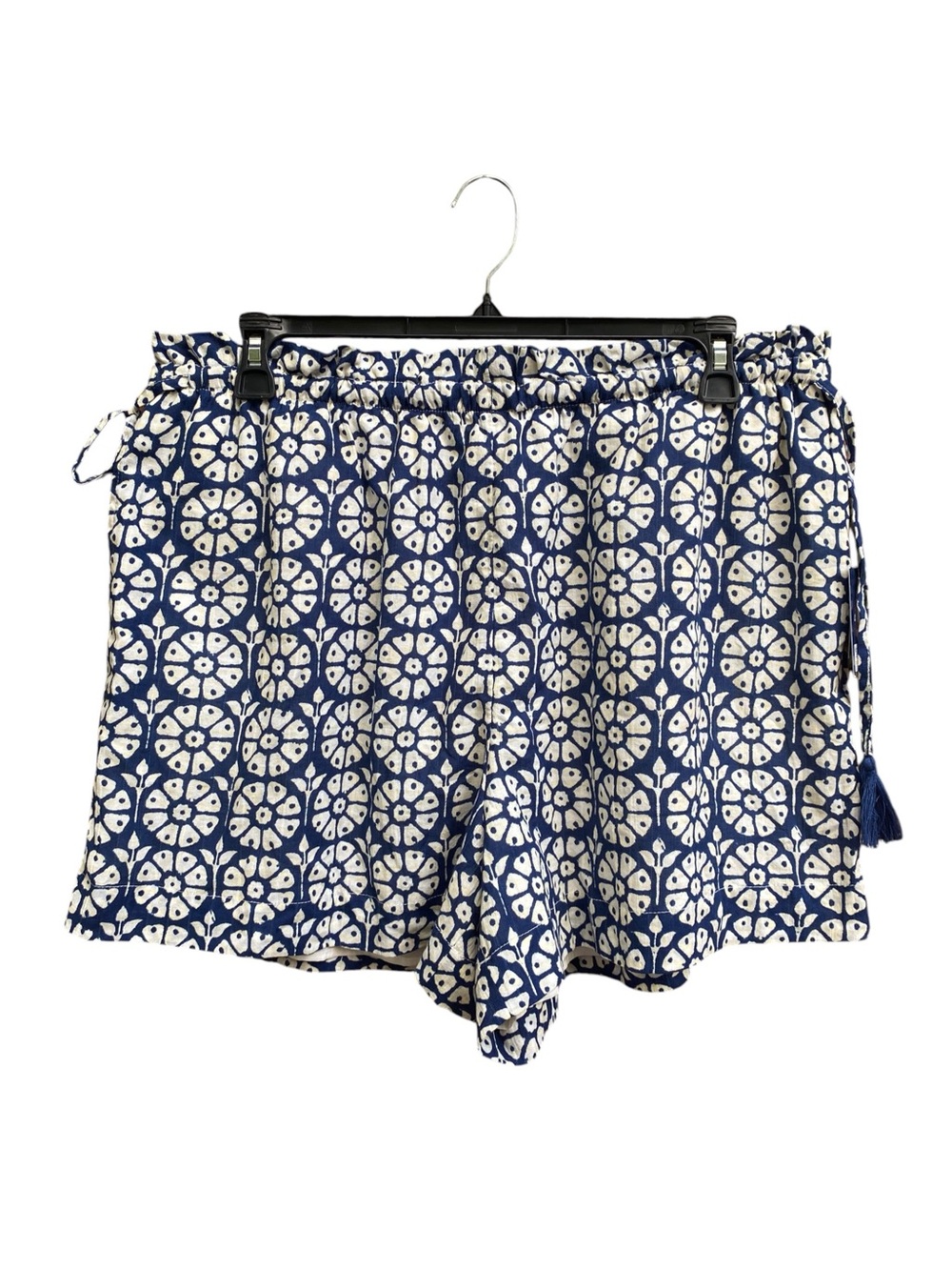 Roller Rabbit Target Floral Shorts Blue White Tassels Lined Womens Size XXL NWT